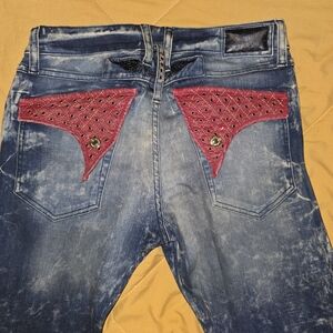 Robin's Jean In Blue with Red Accents